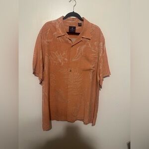 Caribbean Joe Men's Orange Floral Shirt